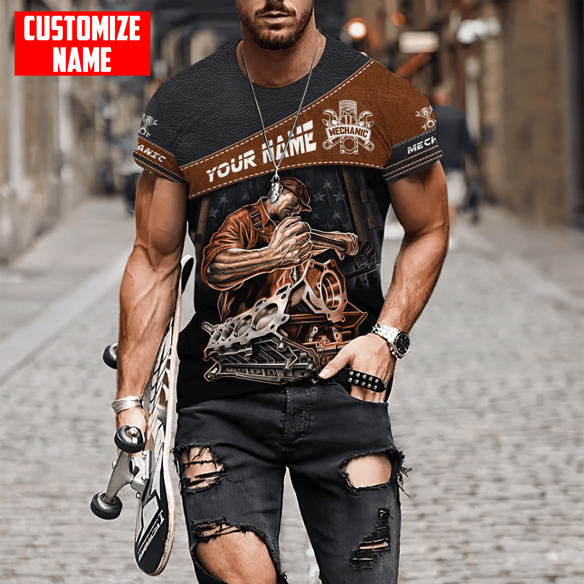 Personalized Name Mechanic Unisex Shirts