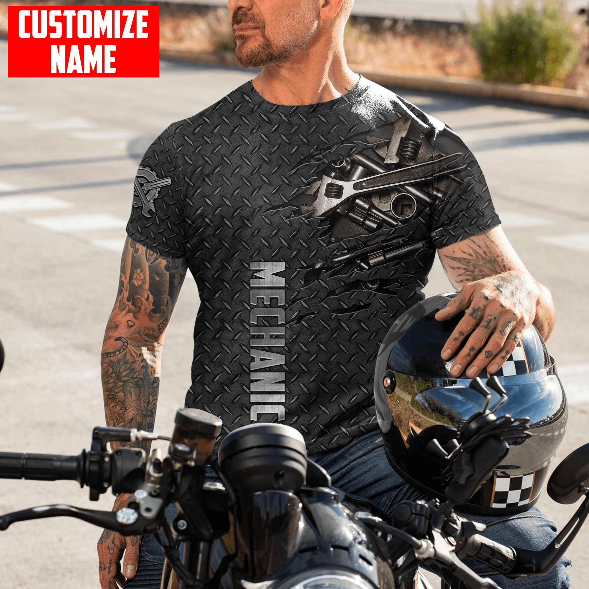 Mechanic Unisex Shirts Metal Pattern