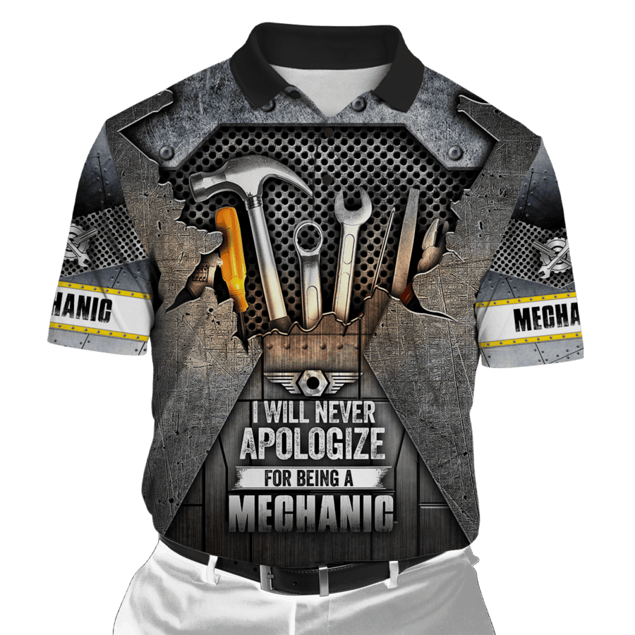 Personalized Name I Will Never Apologize For Being A Mechanic Shirts Metal