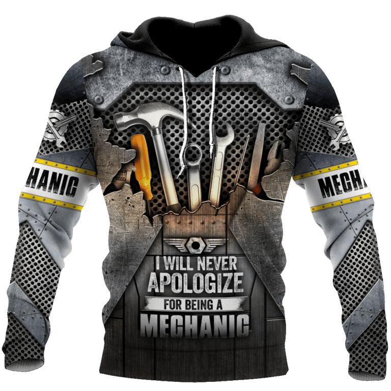 Personalized Name I Will Never Apologize For Being A Mechanic Shirts Metal
