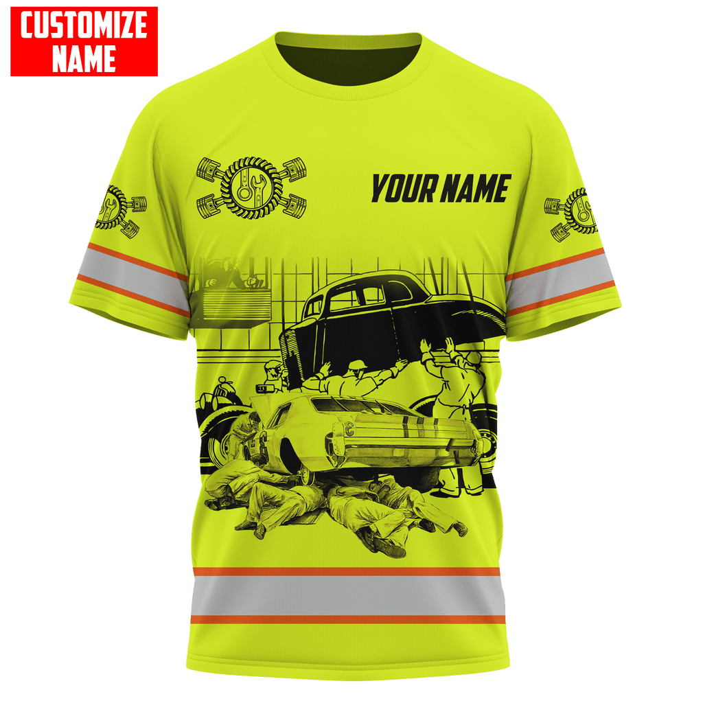 Personalized Name Mechanic Unisex Shirts Safety