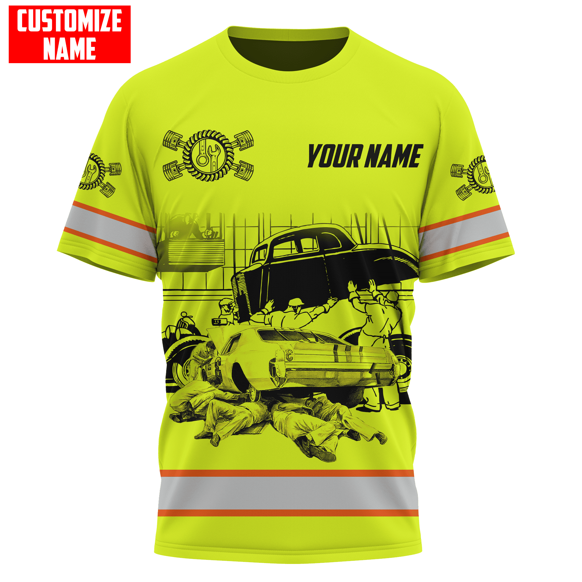 Personalized Name Mechanic Unisex Shirts Safety