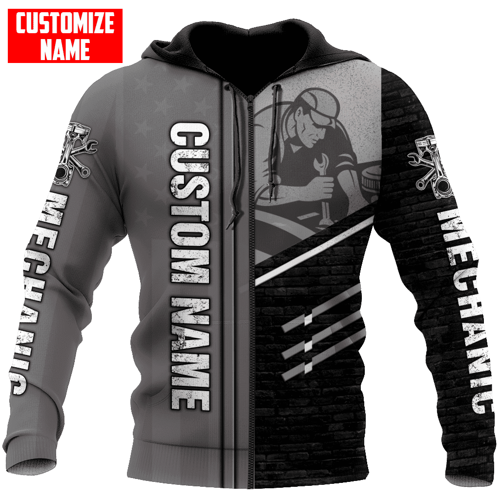 Personalized Name Mechanic Unisex Shirts Metal Pattern
