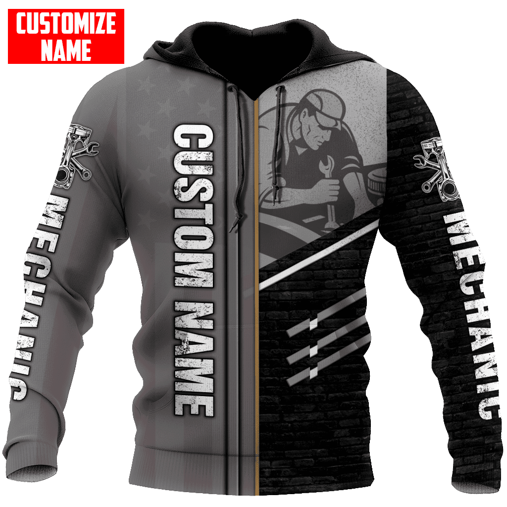 Personalized Name Mechanic Unisex Shirts Metal Pattern