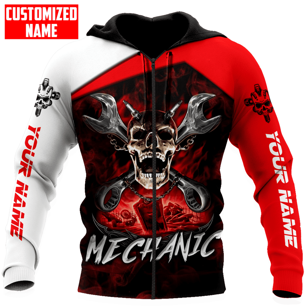 Personalized Mechanic Skull Unisex Shirts