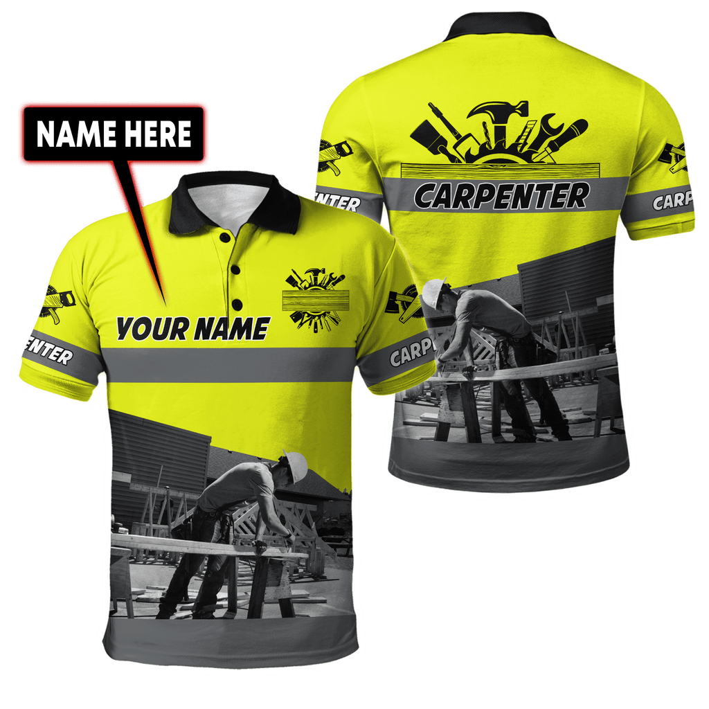 Personalized Name Carpenter Unisex Shirts Yellow