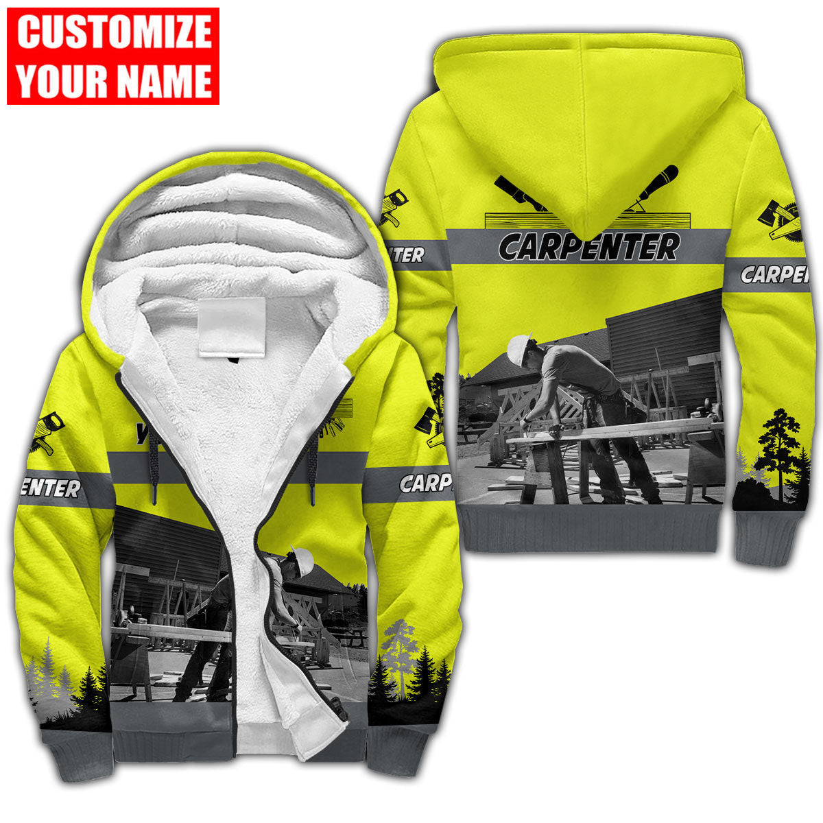 Personalized Name Carpenter Unisex Shirts Yellow