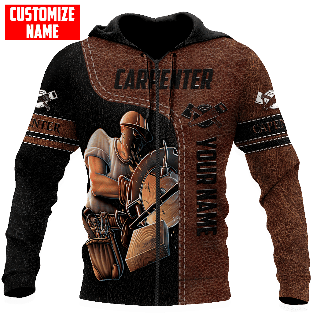 Personalized Name Carpenter Unisex Shirts Leather Texture
