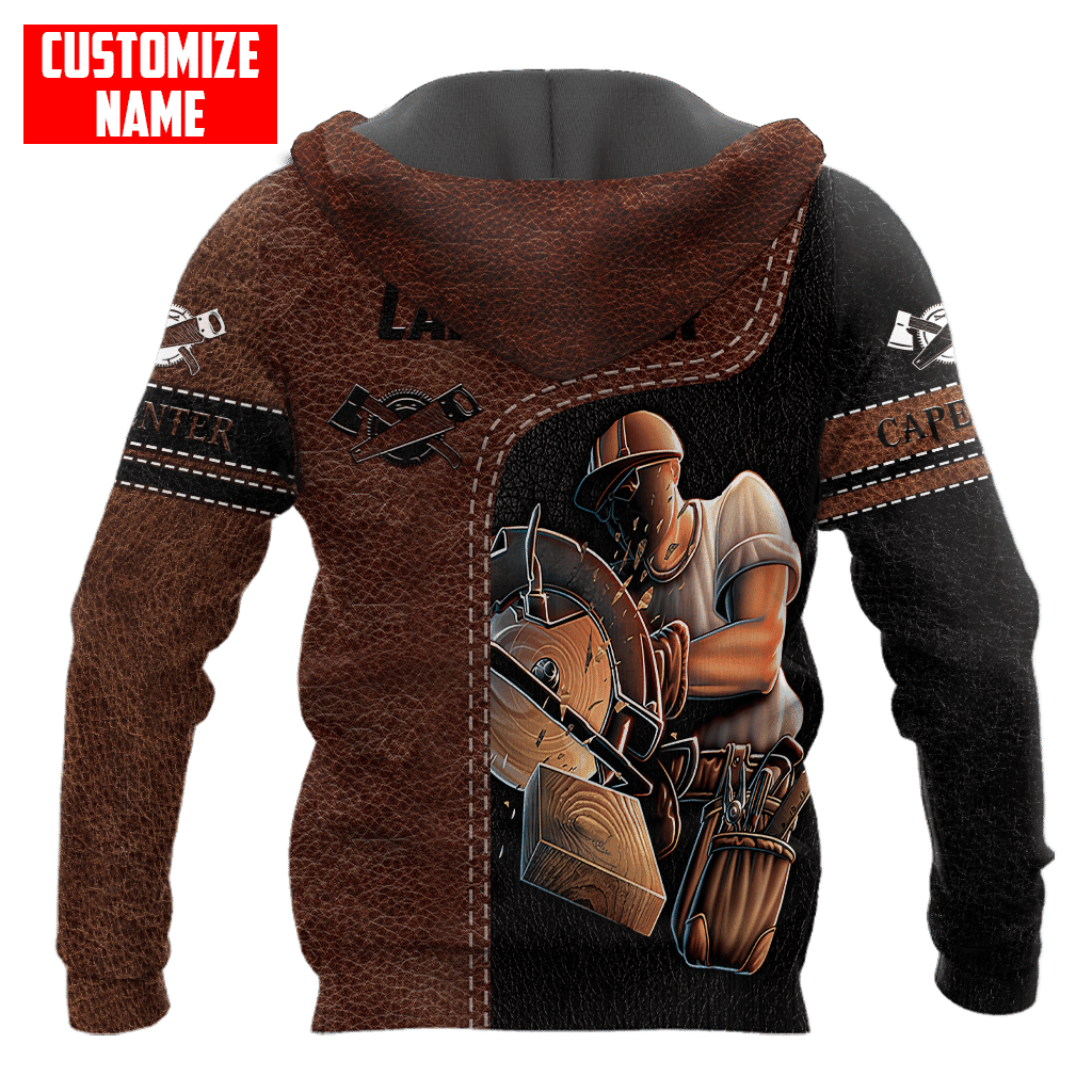 Personalized Name Carpenter Unisex Shirts Leather Texture
