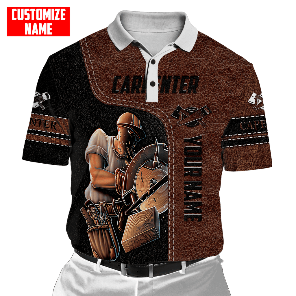 Personalized Name Carpenter Unisex Shirts Leather Texture