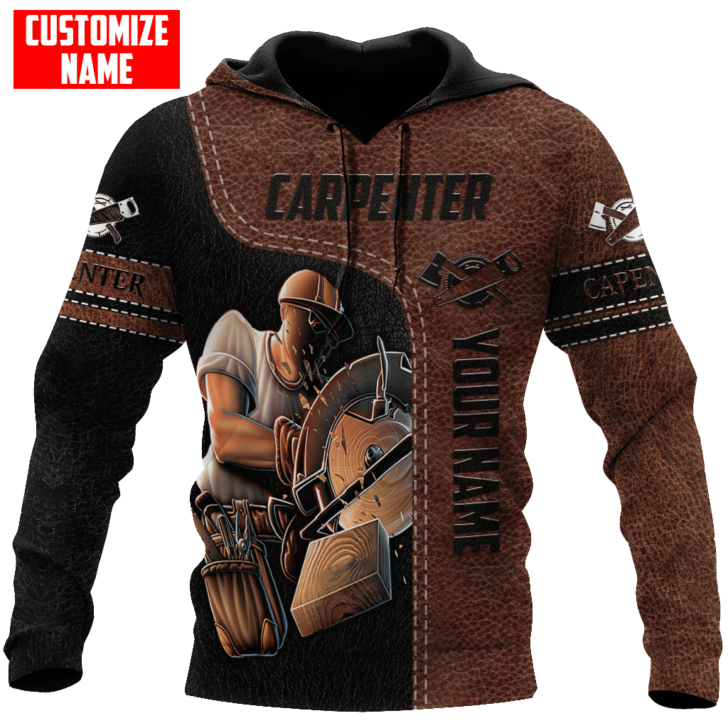 Personalized Name Carpenter Unisex Shirts Leather Texture