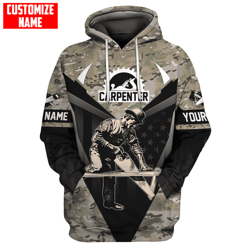 Personalized Name Carpenter Camo Hoodie