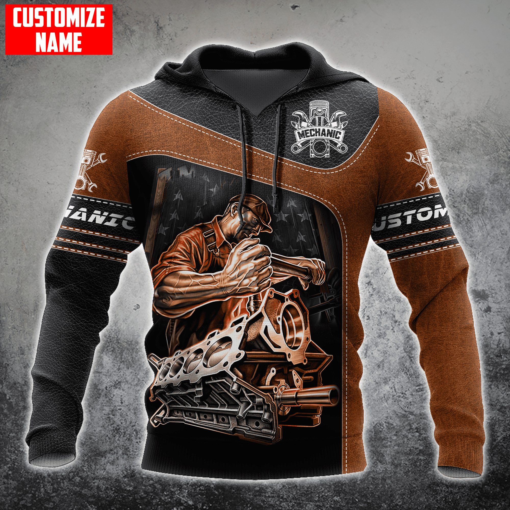 Personalized Mechanic All Over Printed Hoodie For Men and Women TN DD