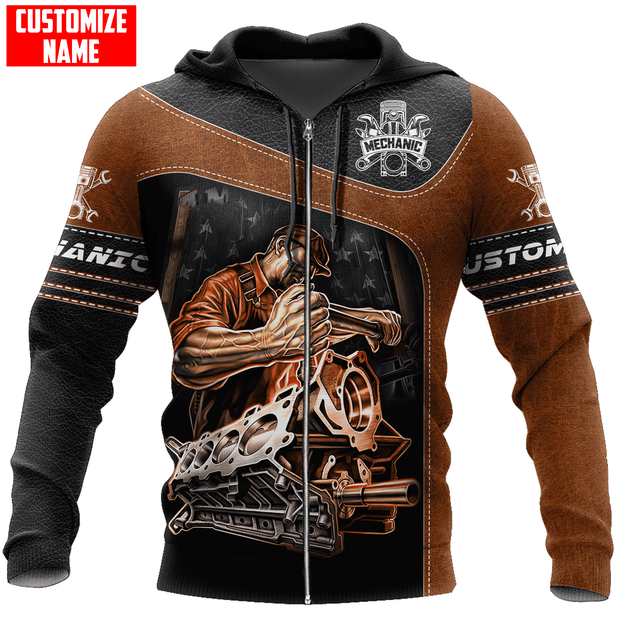 Personalized Mechanic All Over Printed Hoodie For Men and Women TN DD