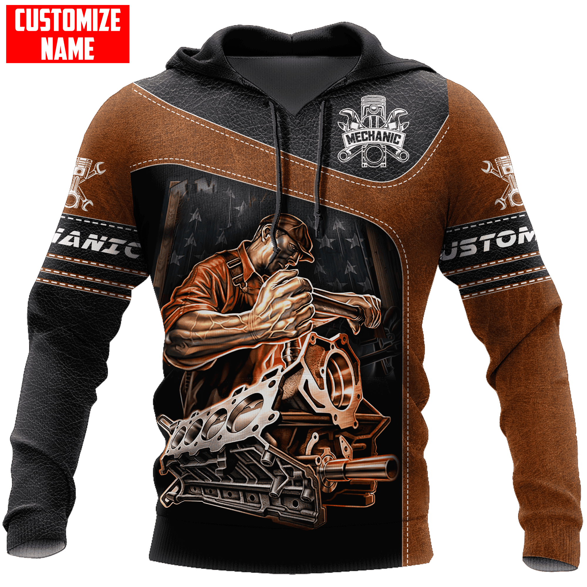Personalized Mechanic All Over Printed Hoodie For Men and Women TN DD