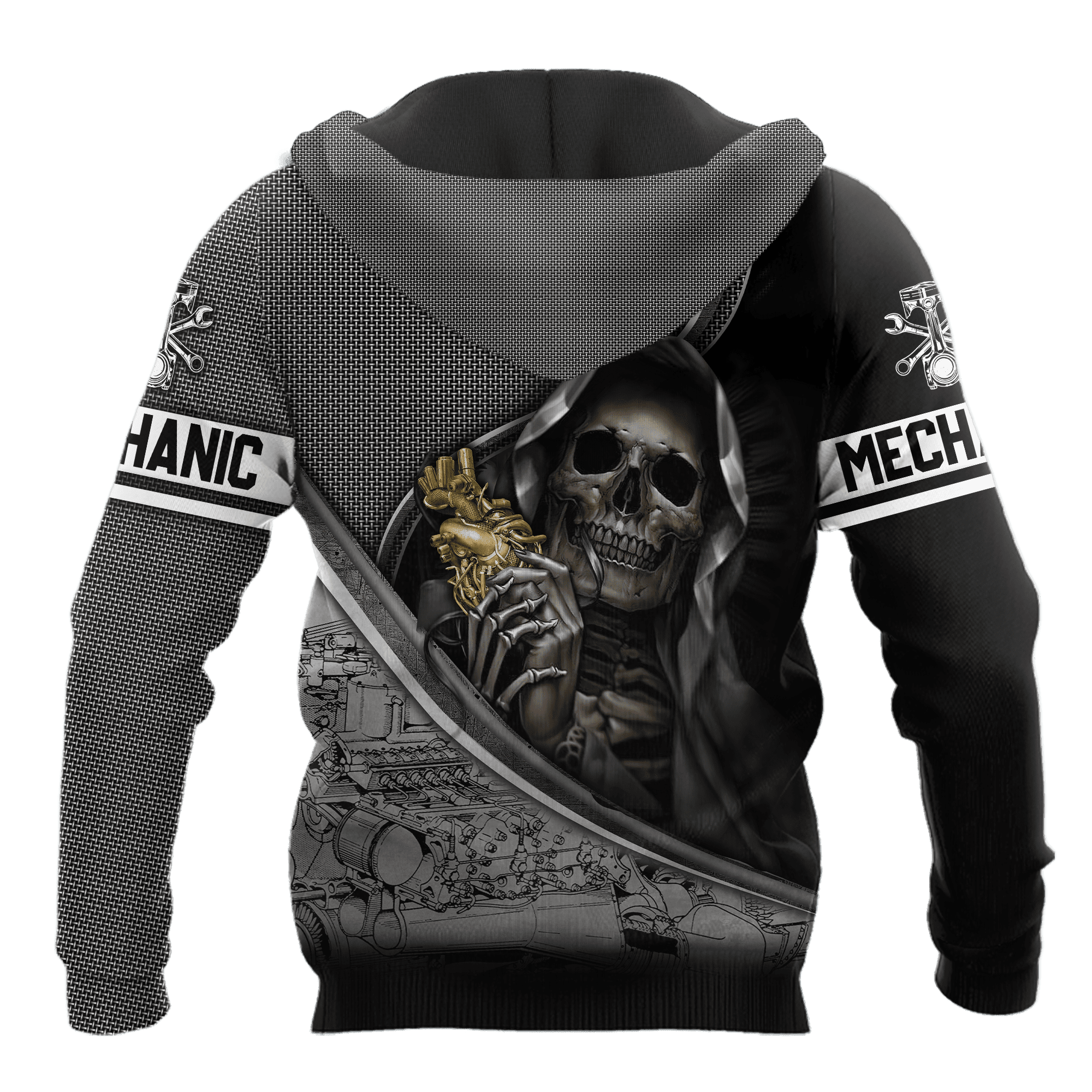 Personalized Name Mechanic Skull Unisex Shirts