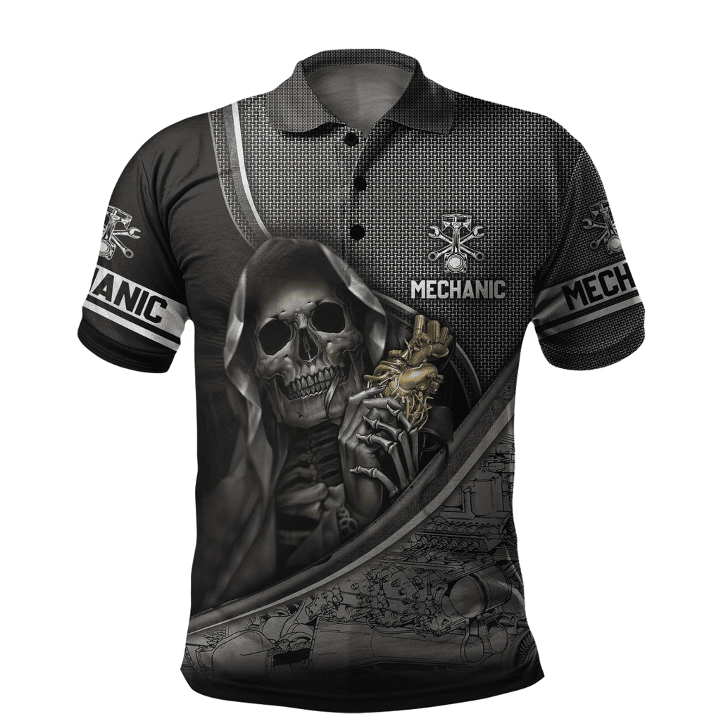 Personalized Name Mechanic Skull Unisex Shirts
