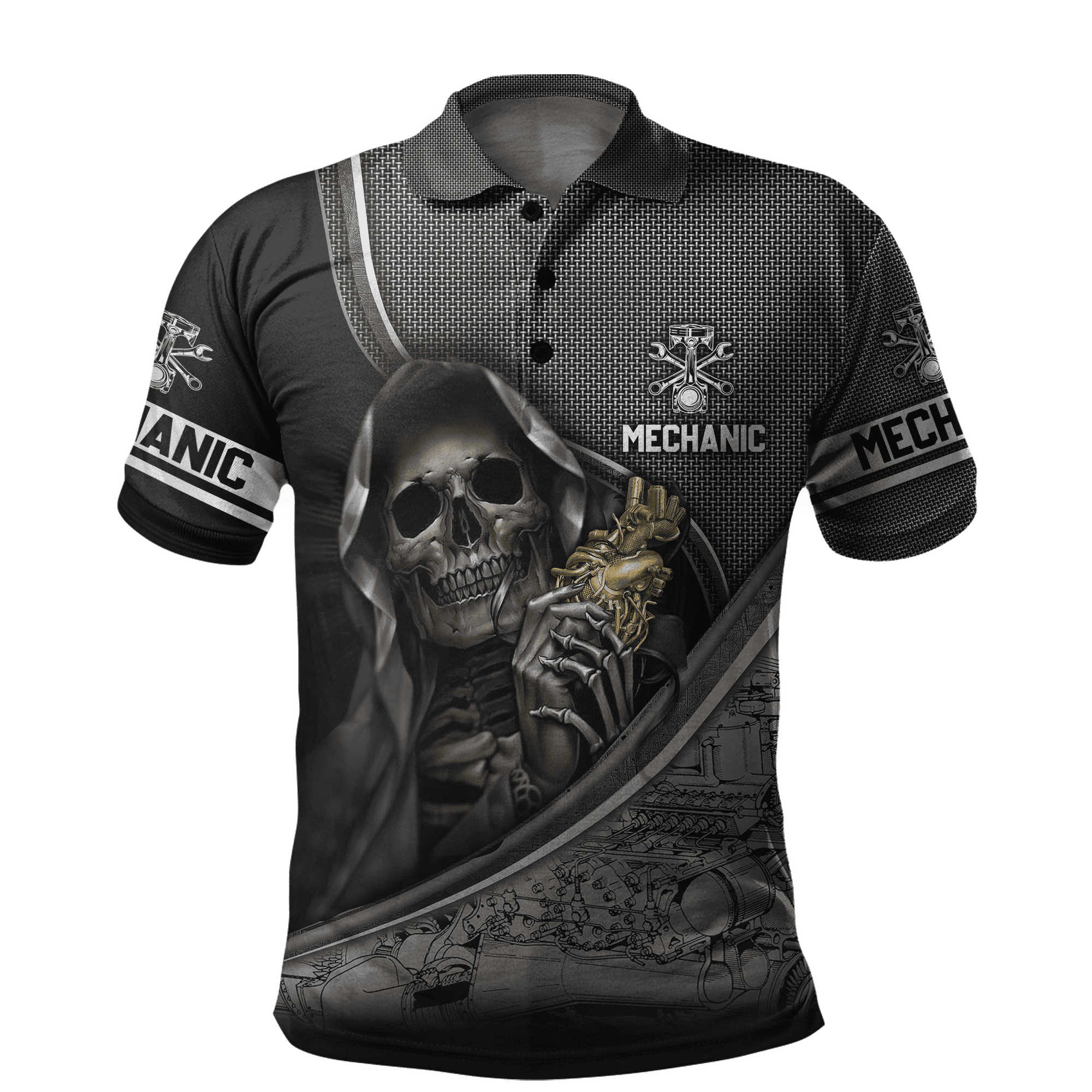 Personalized Name Mechanic Skull Unisex Shirts
