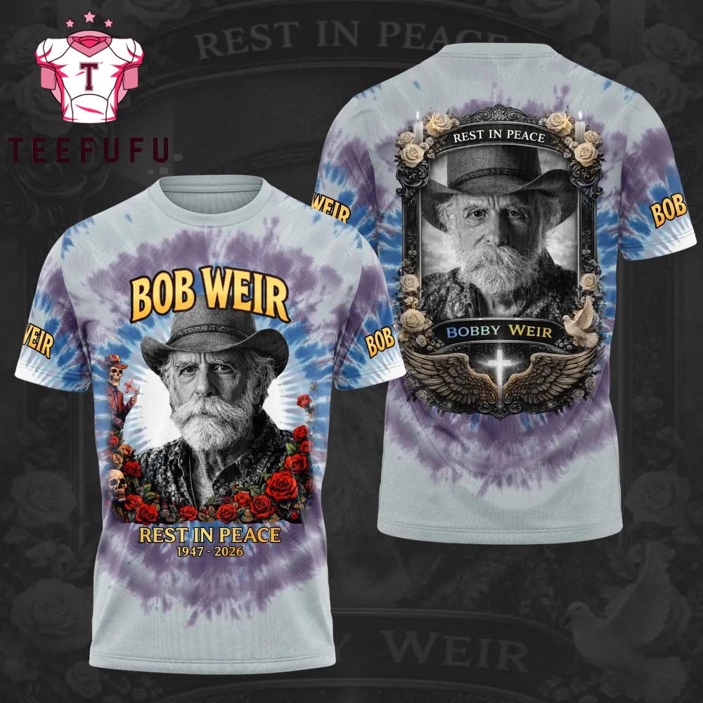 Grateful Dead Tribute Featuring Bob Weir Artwork 3D T-Shirt