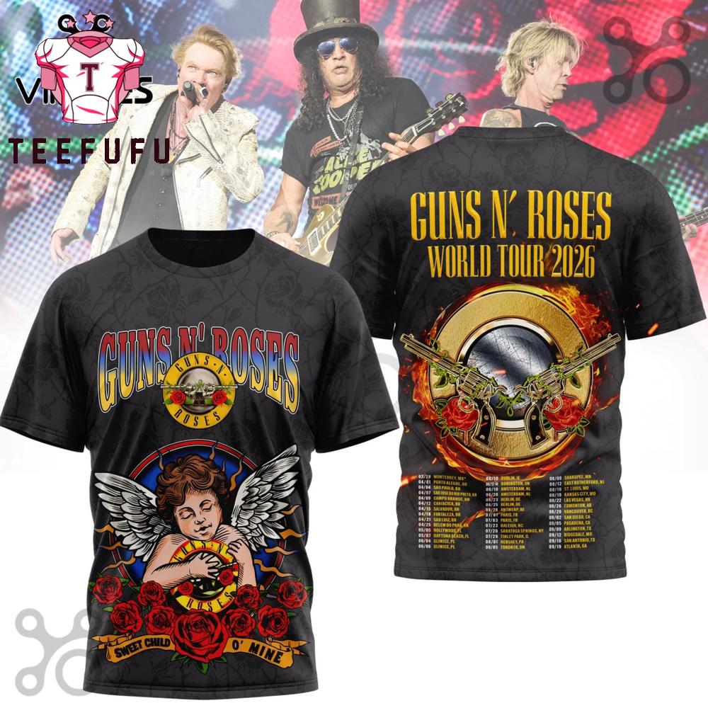 Guns N' Roses World Tour 2026 3D Shirt