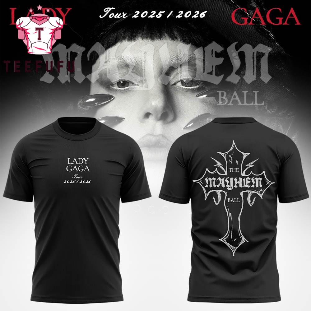 Lady Gaga The Mayhem Ball Tour 2025 New Design Black T Shirt
