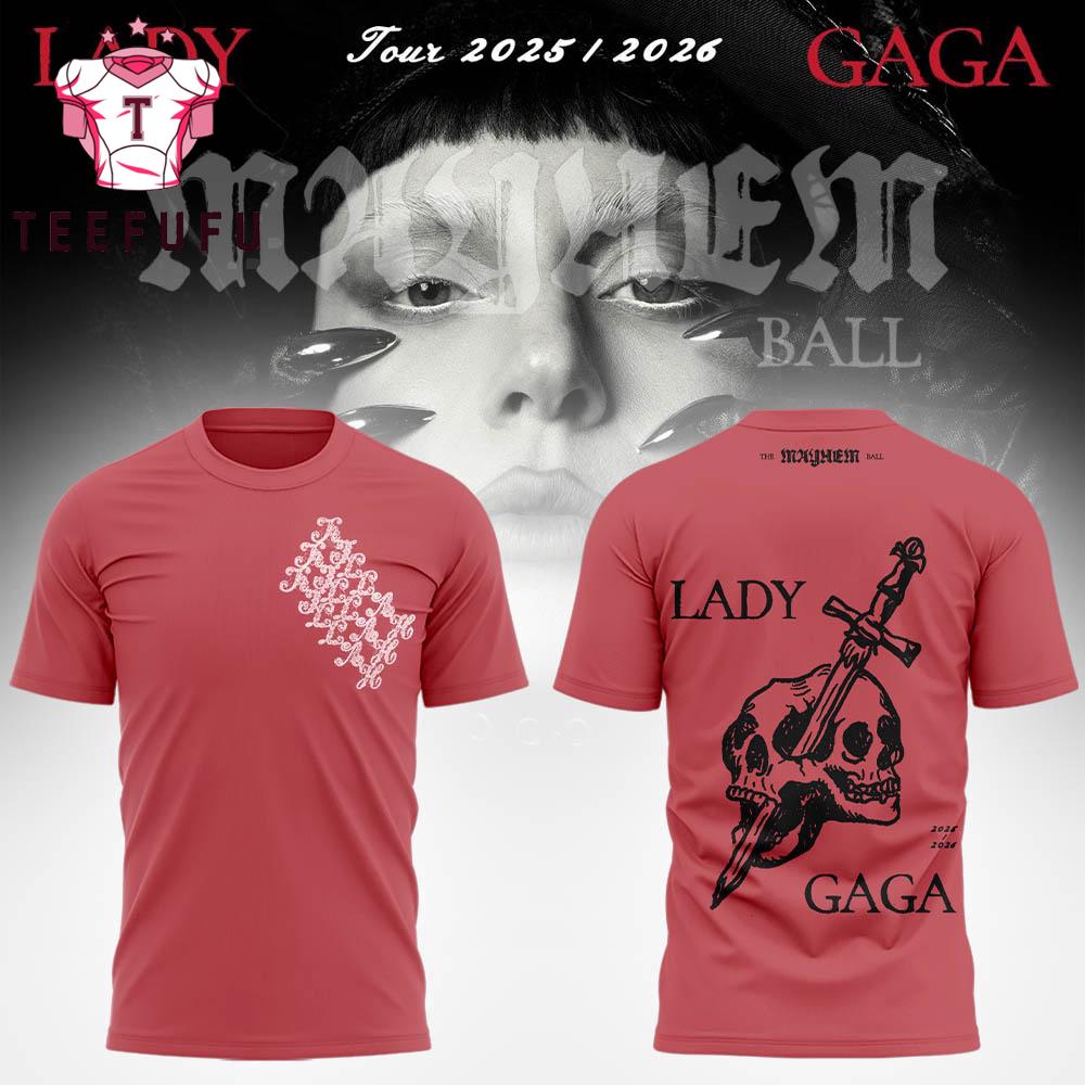 Lady Gaga The Mayhem Ball Tour 2026 Skull T Shirt