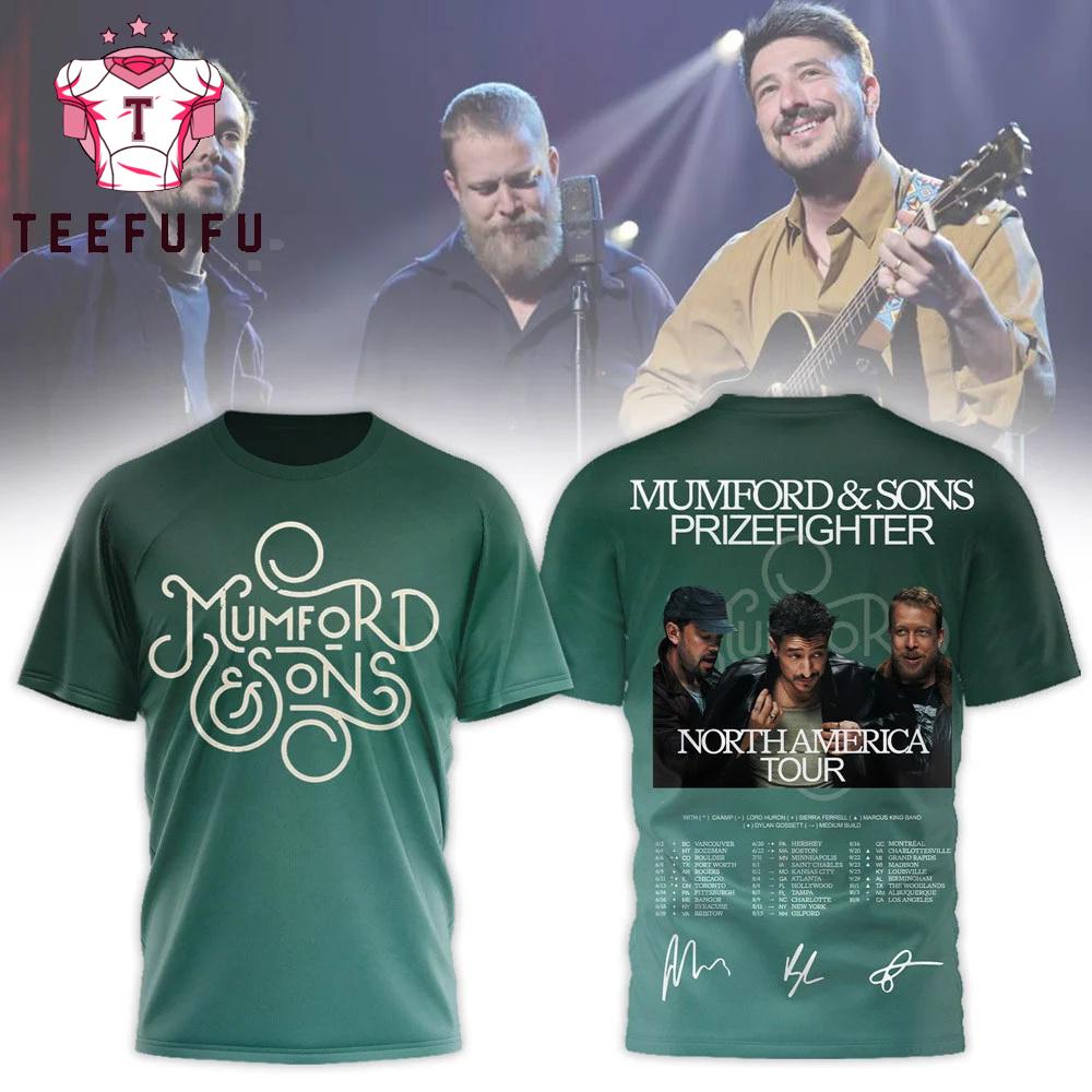 Mumford & Sons Prizefighter North America Tour 2026 3D Shirt