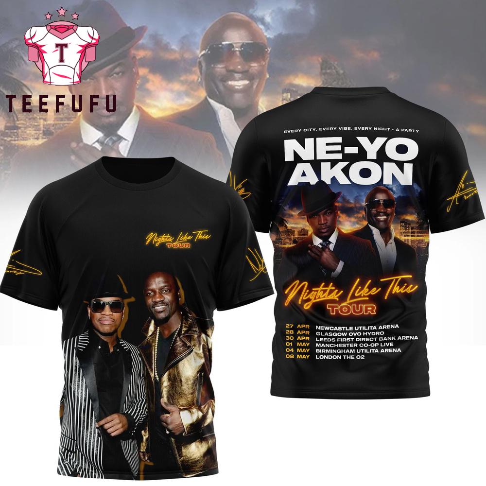 Ne-Yo Akon Nights Like This Tour 2026 3D Shirt