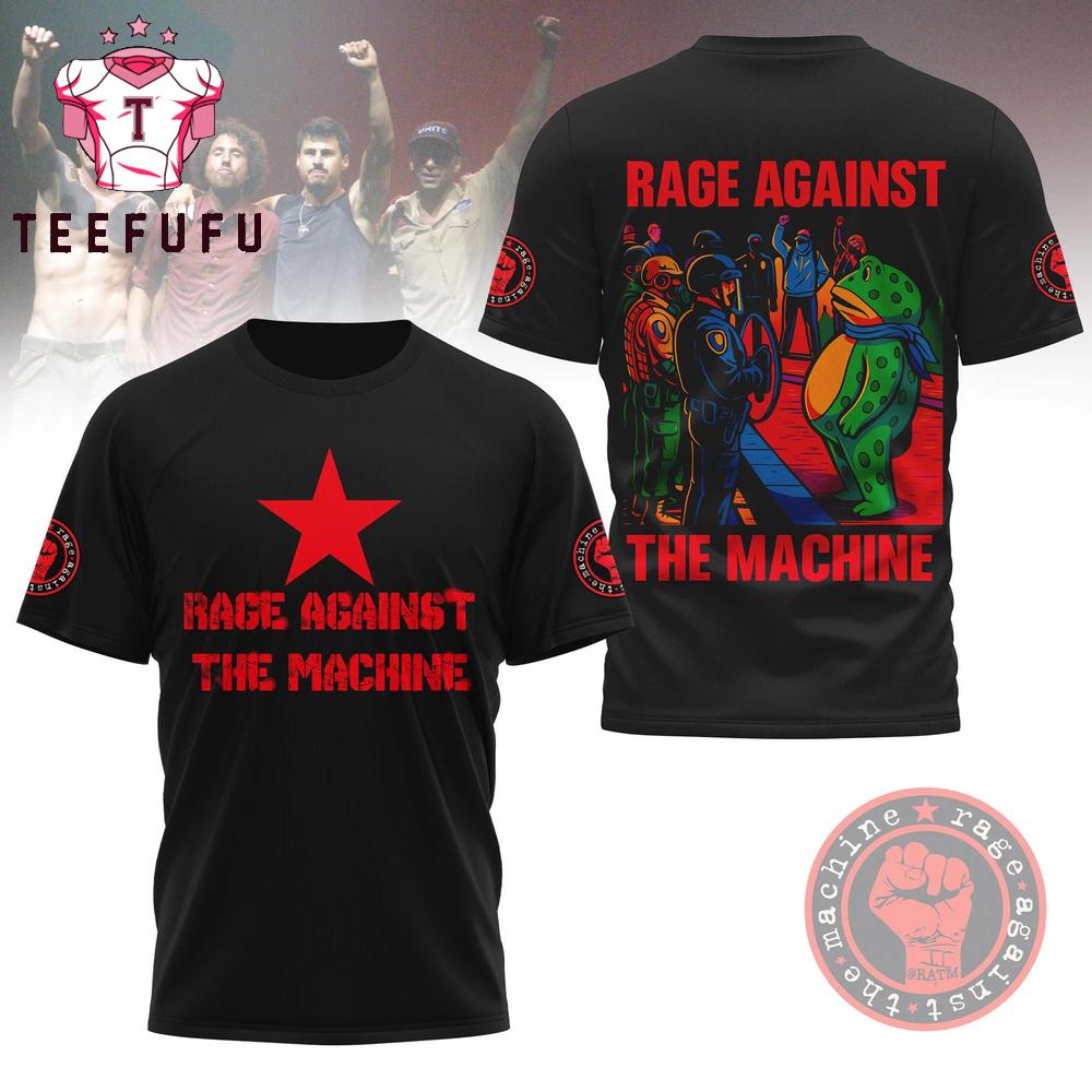 Rage Against The Machine Portland Frog Black T Shirt