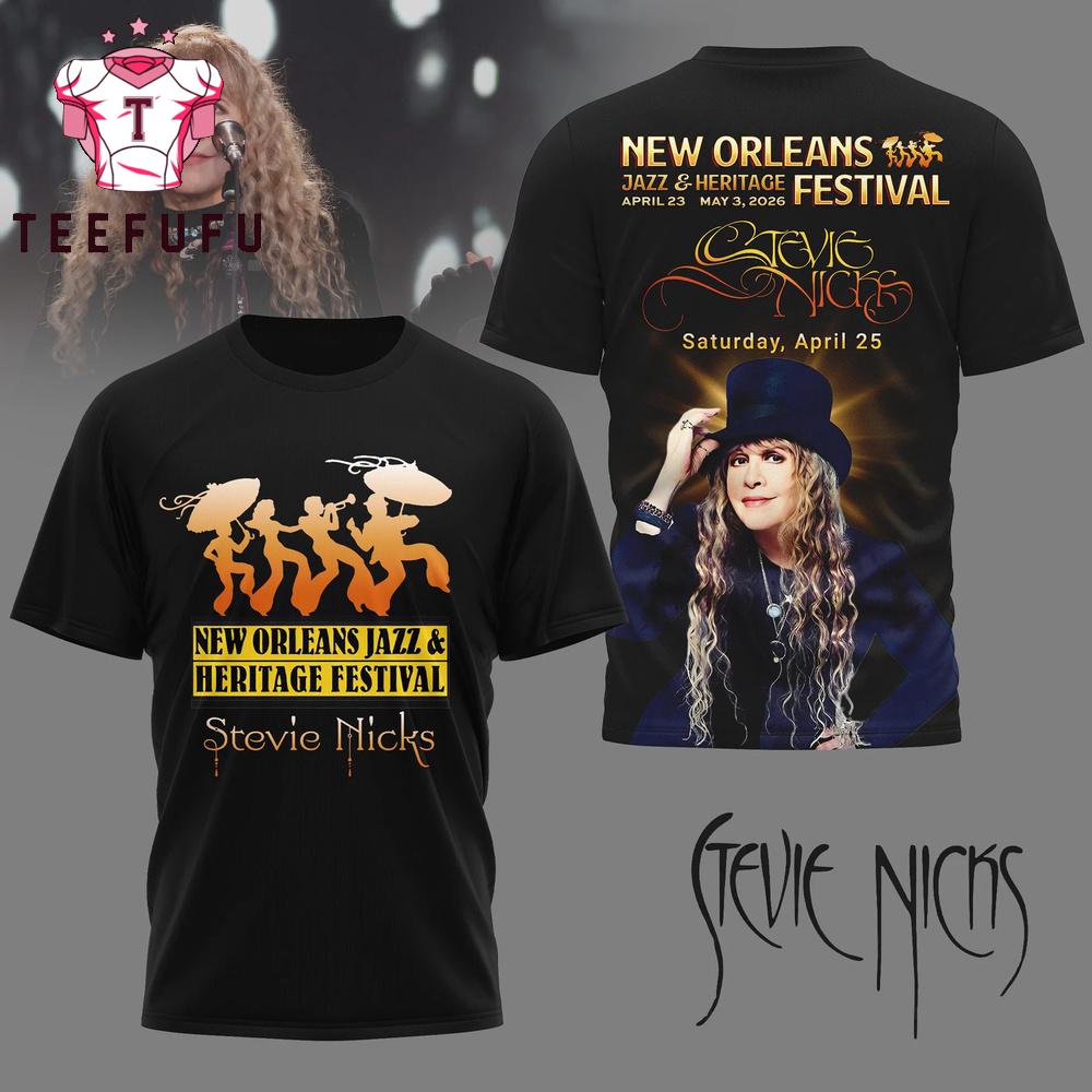 Stevie Nicks 2026 Festival Graphics Black T Shirt