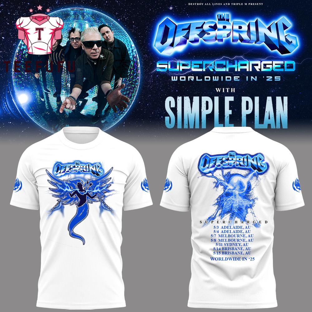 The Offspring Supercharged Worldwide in 25 Simple Plan Scheduler White 3D Shirt