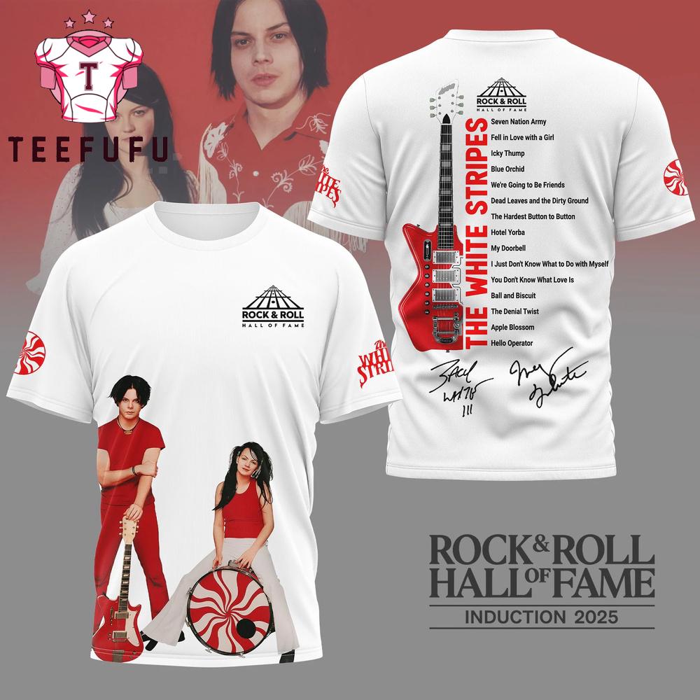 The White Stripes 2025 Rock & Roll Hall of Fame 3D Shirt