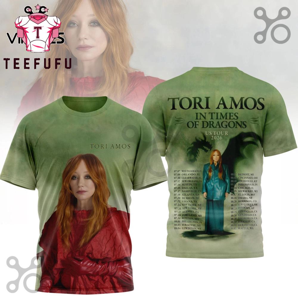 Tori Amos In Times of Dragons US Tour 2026 3D Shirt